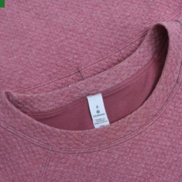 Lululemon Womens Catch a Moment Textured Crewneck Sweatshirt Size 8 Dusty Rose - Picture 5 of 7